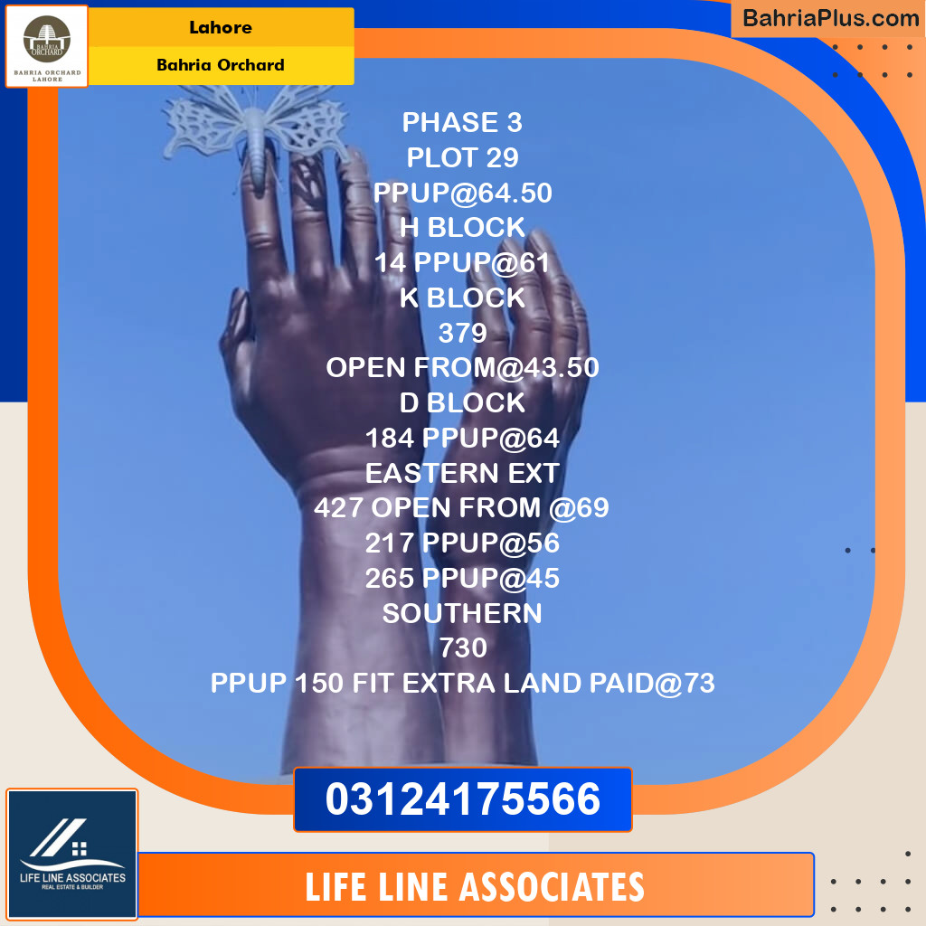 Residential Plot for Sale in Bahria Orchard, Lahore - (BP-128584)