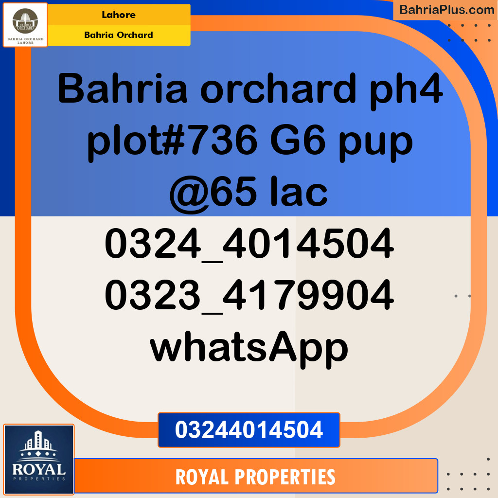 Residential Plot for Sale in Bahria Orchard, Lahore - (BP-128618)