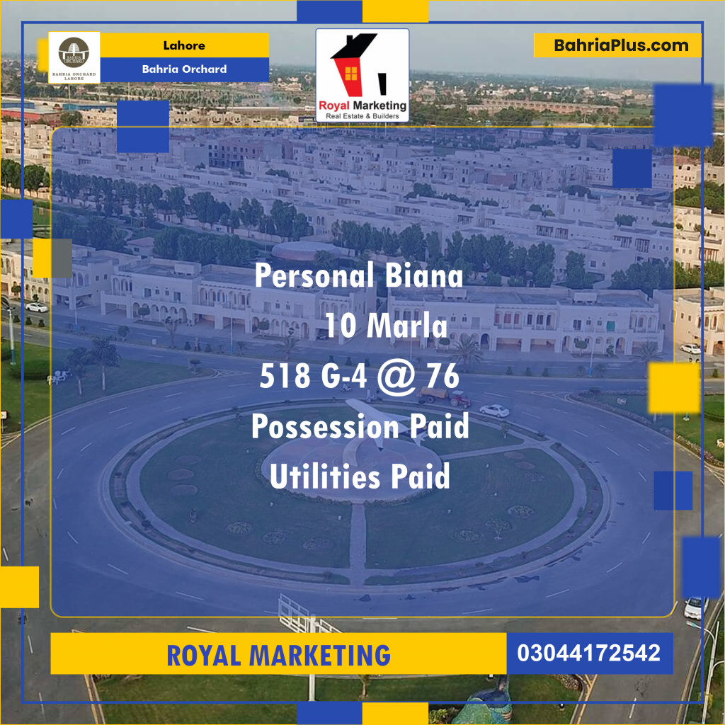 Residential Plot for Sale in Bahria Orchard, Lahore - (BP-128638)