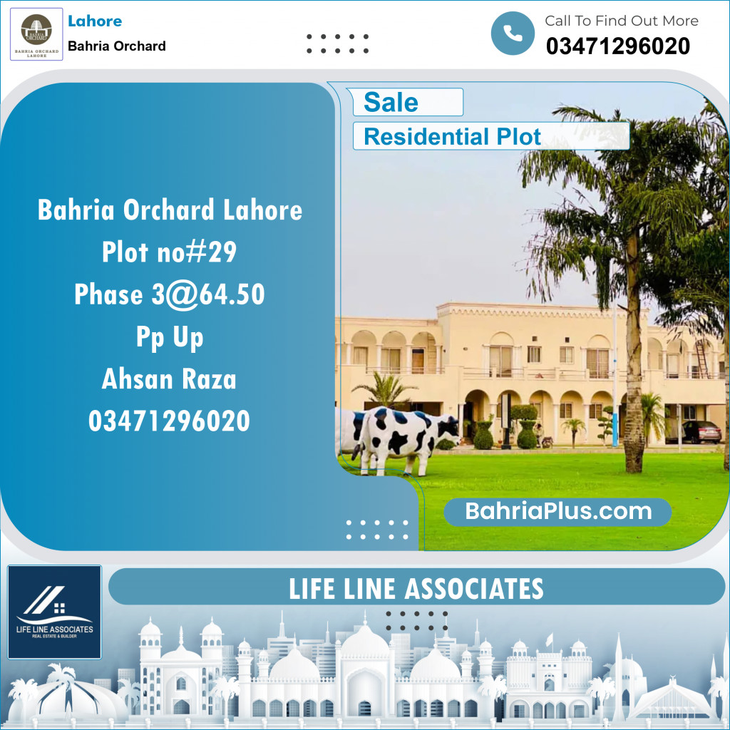 Residential Plot for Sale in Bahria Orchard, Lahore - (BP-128684)