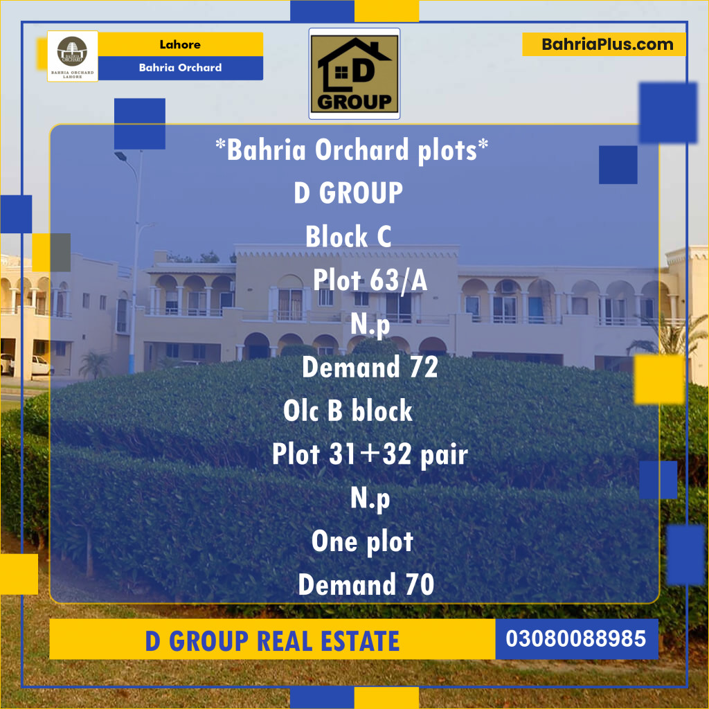 Residential Plot for Sale in Phase 2 - C Block -  Bahria Orchard, Lahore - (BP-128741)