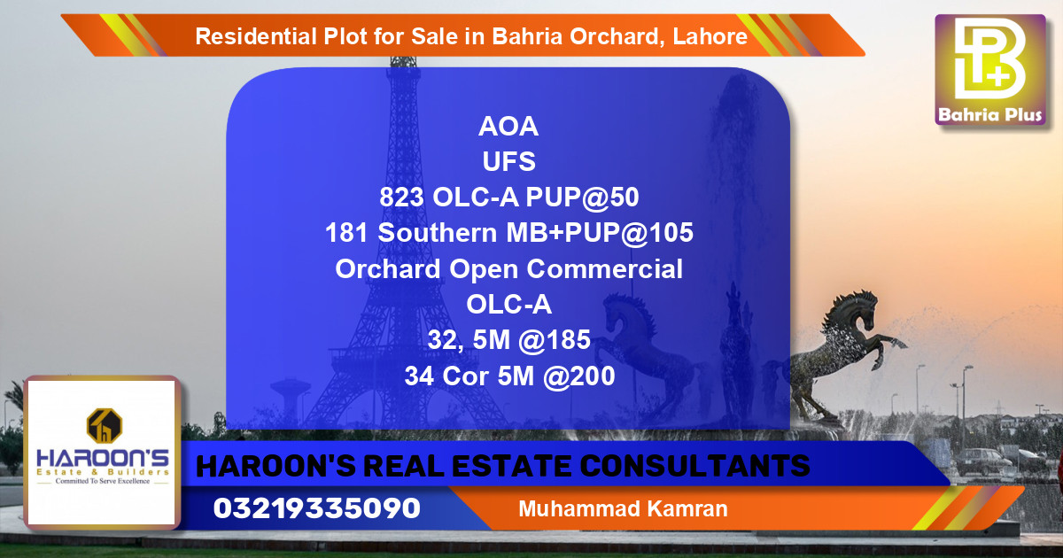 Residential Plot for Sale in OLC-A Block -  Bahria Orchard, Lahore - (BP-128755)