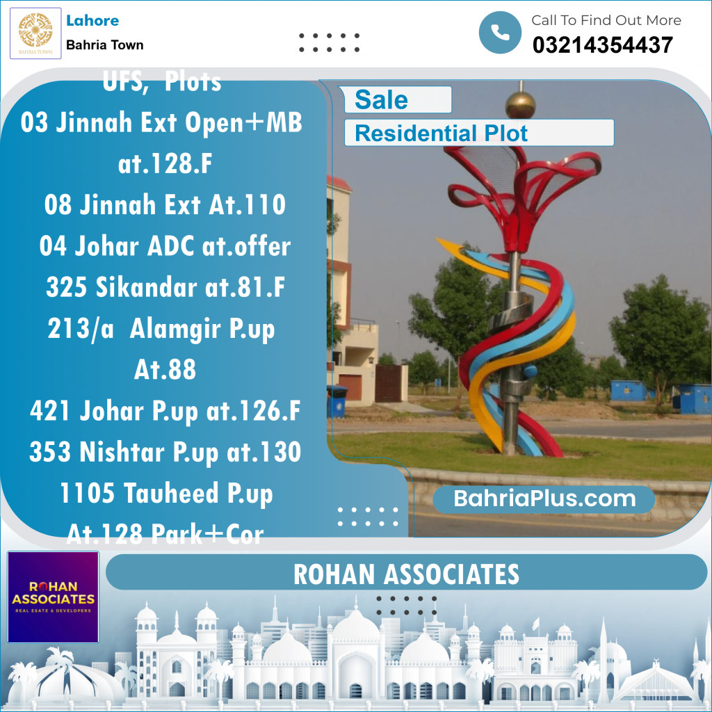 Residential Plot for Sale in Sector E - Jinnah Ext. Block -  Bahria Town, Lahore - (BP-128791)