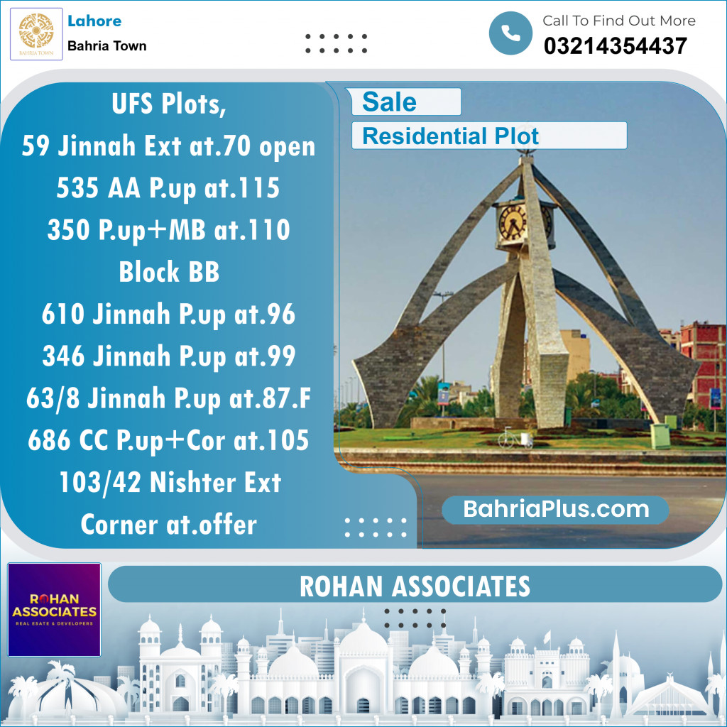 Residential Plot for Sale in Sector E - Jinnah Ext. Block -  Bahria Town, Lahore - (BP-128793)
