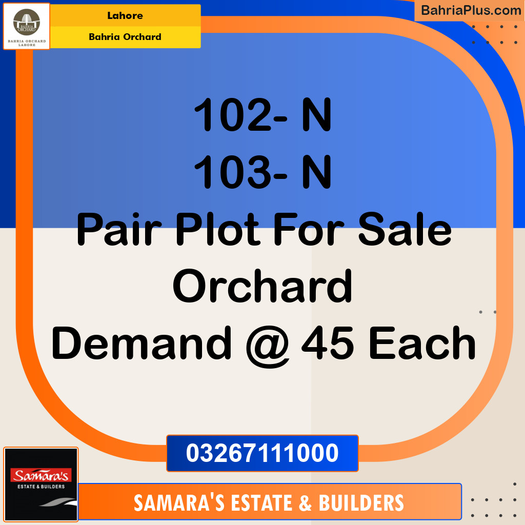 Residential Plot for Sale in Phase 2 - N Block -  Bahria Orchard, Lahore - (BP-128802)