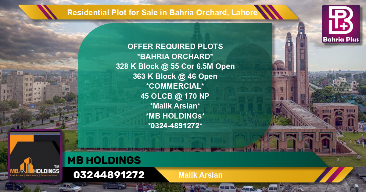 Residential Plot for Sale in Phase 2 - K Block -  Bahria Orchard, Lahore - (BP-128819)
