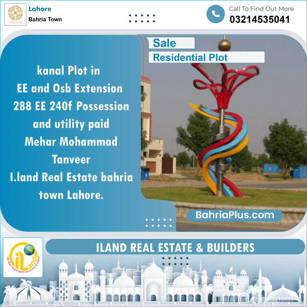 Residential Plot for Sale in Sector D - EE Block -  Bahria Town, Lahore - (BP-128864)