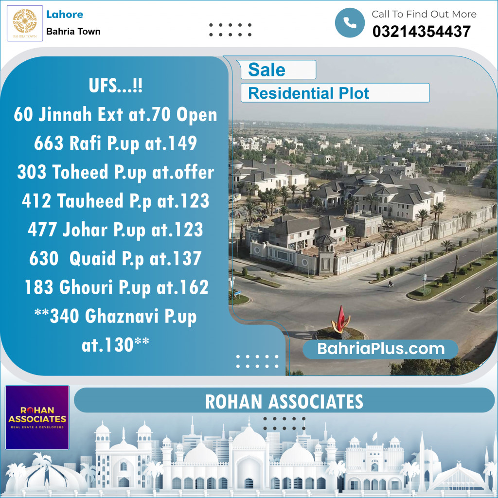 Residential Plot for Sale in Sector E - Jinnah Ext. Block -  Bahria Town, Lahore - (BP-128914)