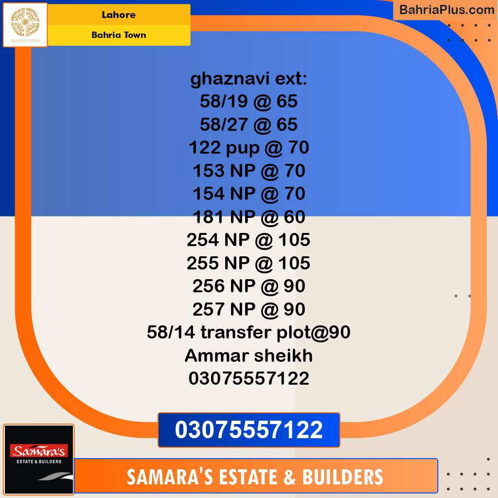 Residential Plot for Sale in Sector F - Ghaznavi Ext. Block -  Bahria Town, Lahore - (BP-128923)