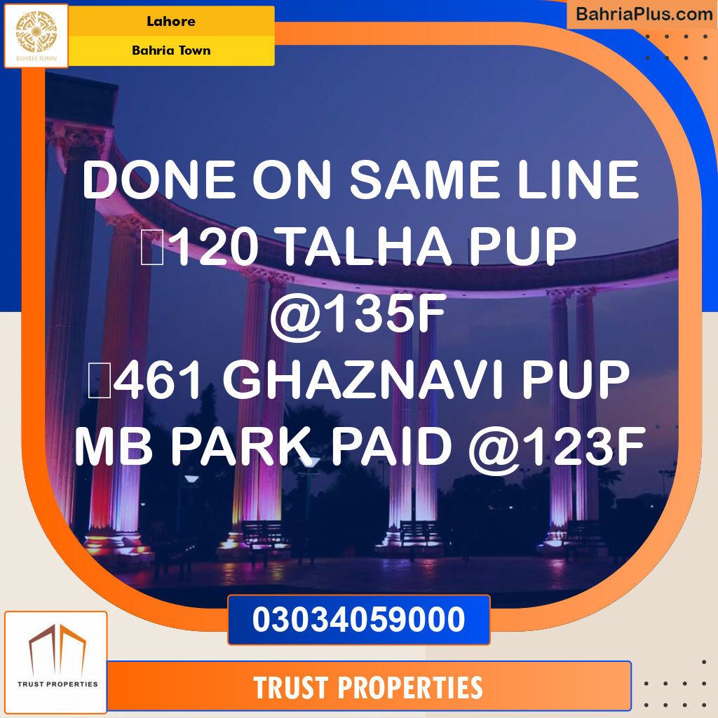 Residential Plot for Sale in Sector F - Talha Block -  Bahria Town, Lahore - (BP-128929)