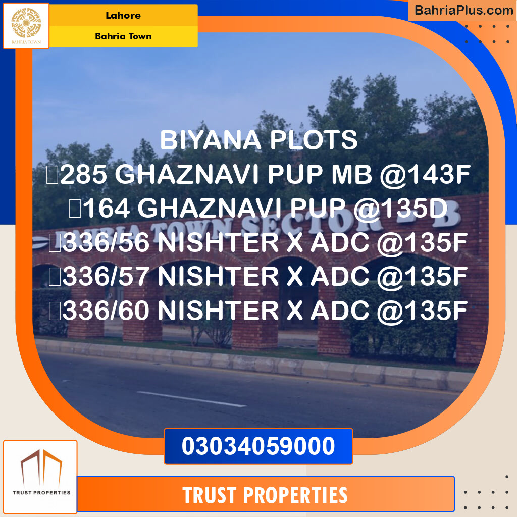 Residential Plot for Sale in Sector F - Ghaznavi Block -  Bahria Town, Lahore - (BP-128937)