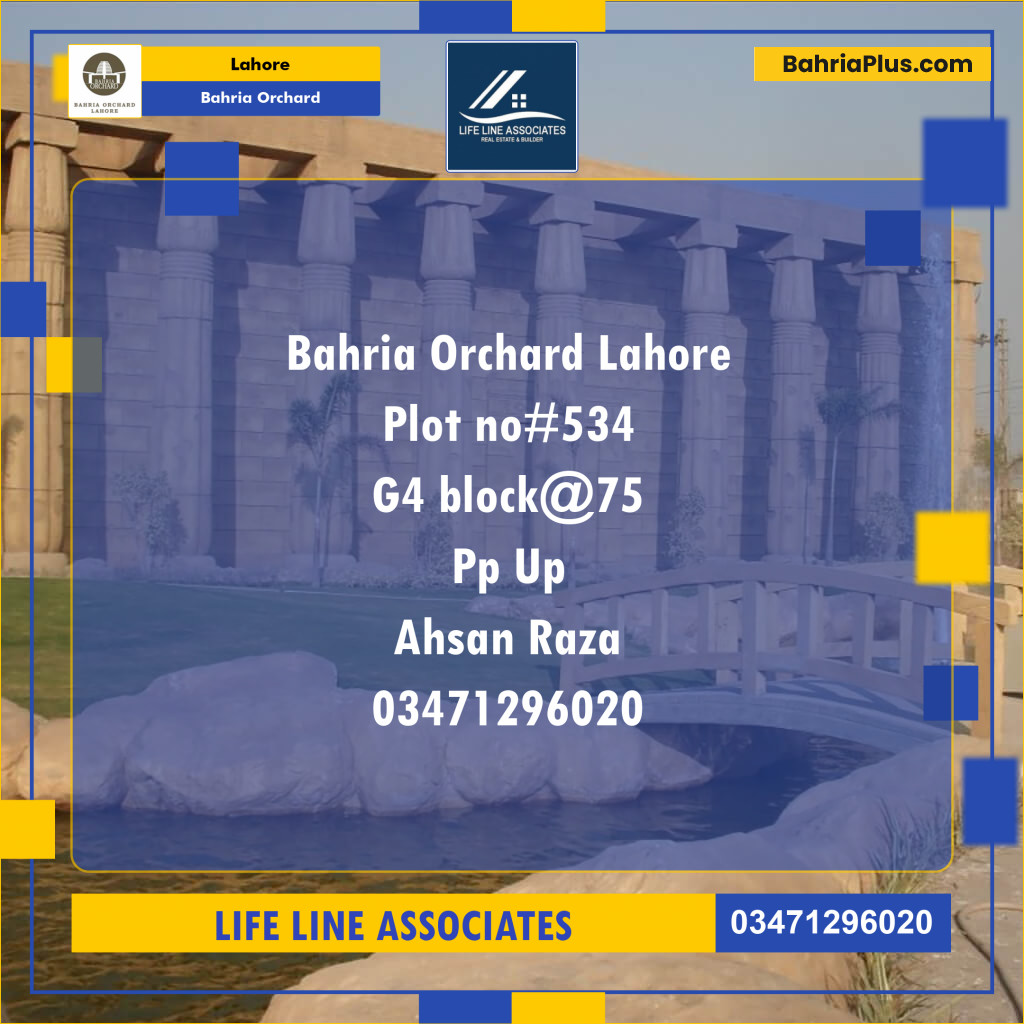Residential Plot for Sale in Phase 4 - G4 Block -  Bahria Orchard, Lahore - (BP-128959)