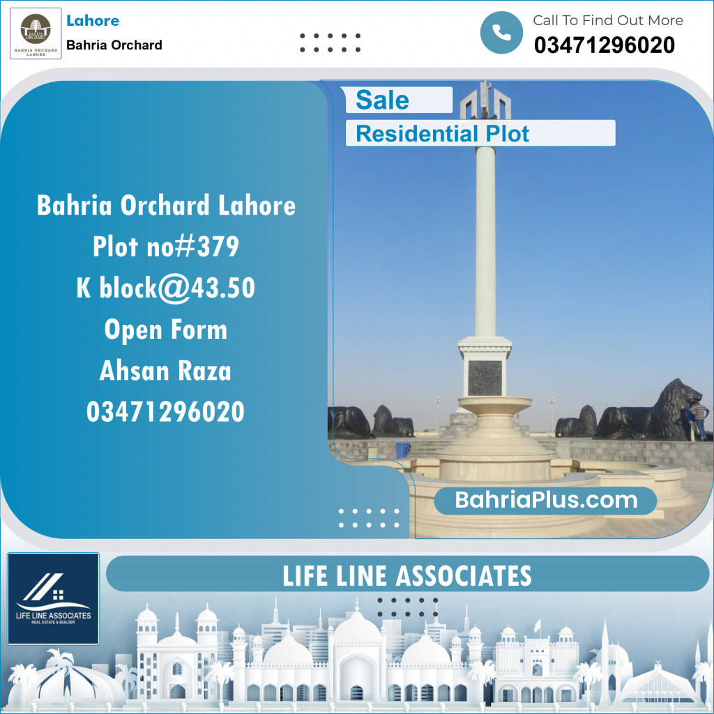 Residential Plot for Sale in Phase 2 - K Block -  Bahria Orchard, Lahore - (BP-128960)