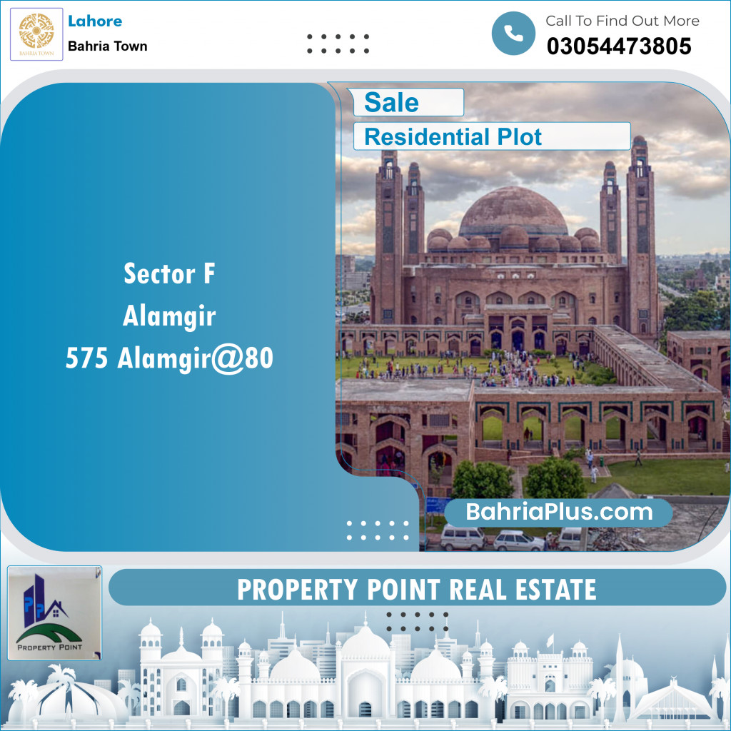 Residential Plot for Sale in Sector F - Alamgir Block -  Bahria Town, Lahore - (BP-129042)