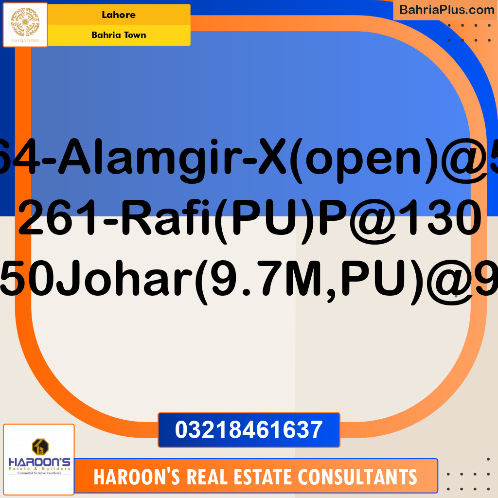 Residential Plot for Sale in Sector F - Alamgir Block -  Bahria Town, Lahore - (BP-129075)