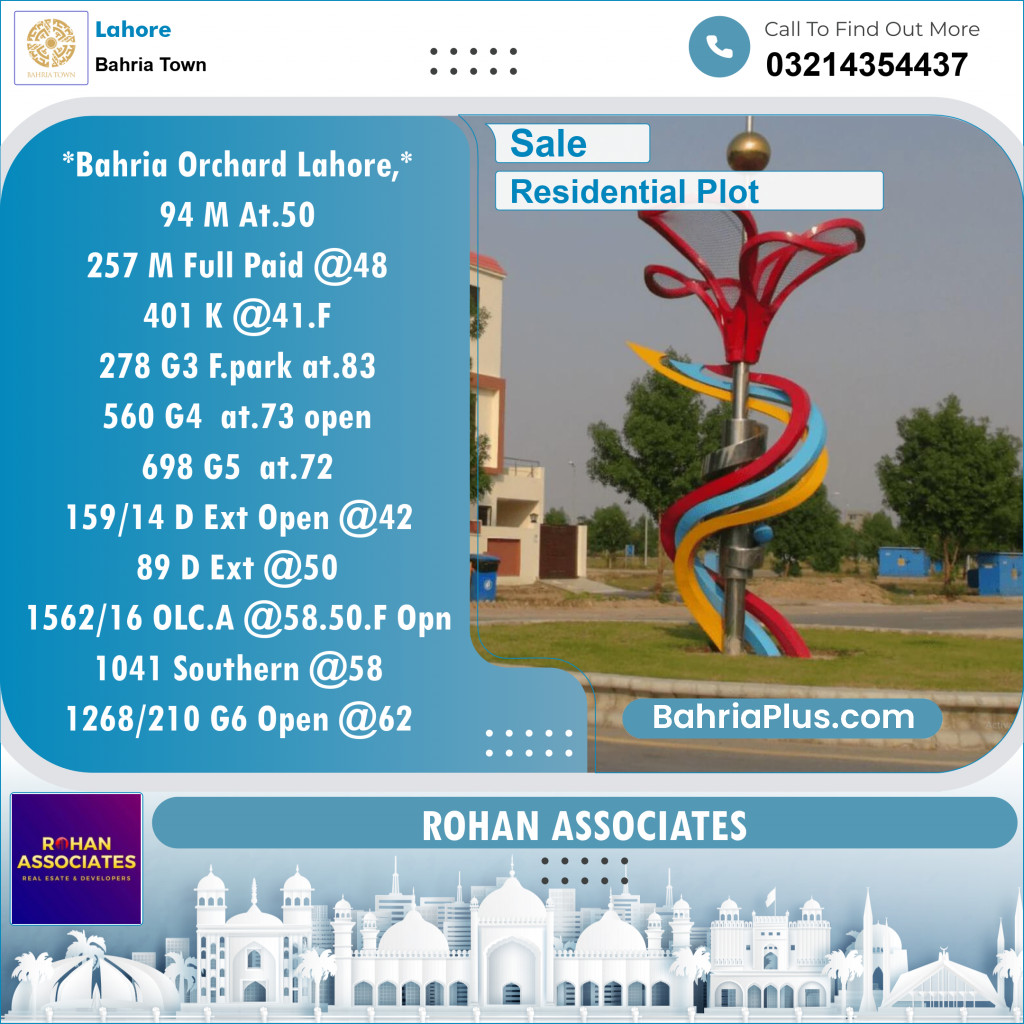 Residential Plot for Sale in Bahria Town, Lahore - (BP-129094)
