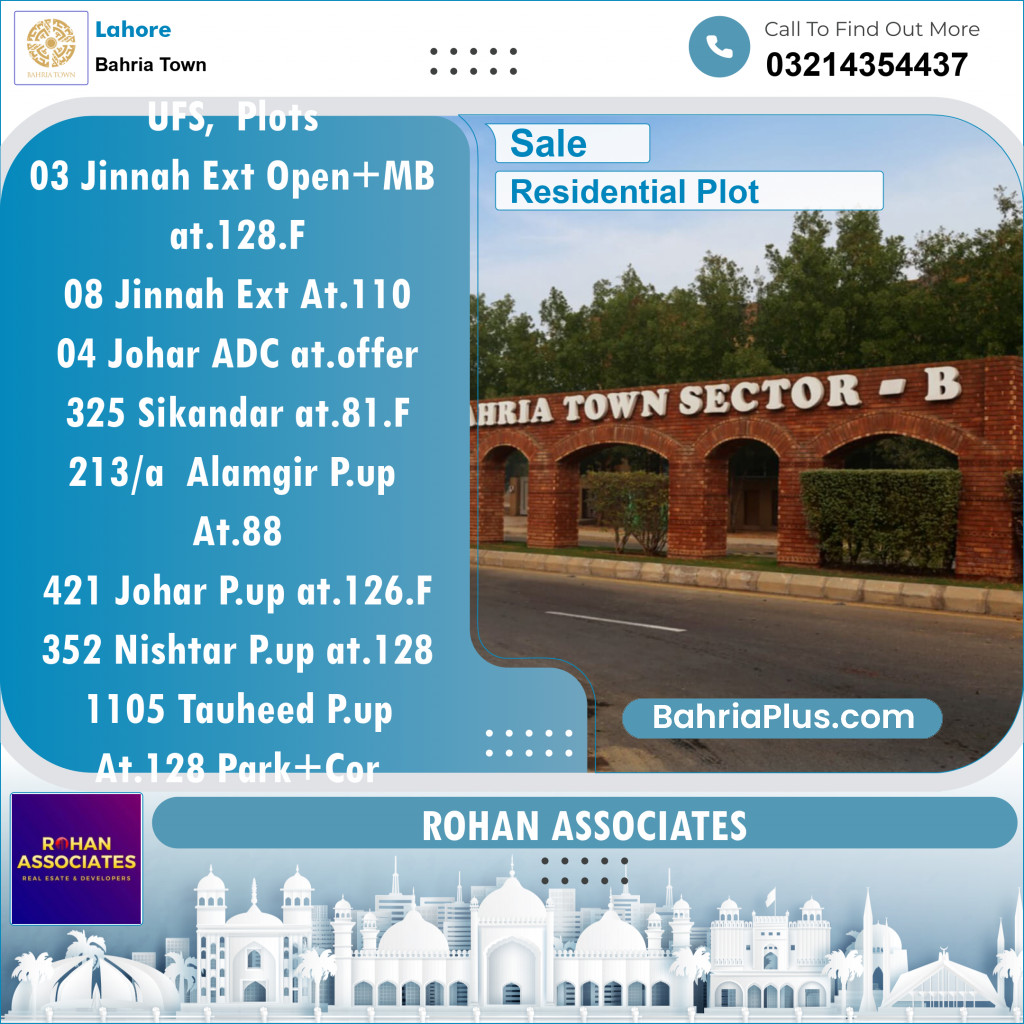 Residential Plot for Sale in Sector E - Jinnah Ext. Block -  Bahria Town, Lahore - (BP-129103)