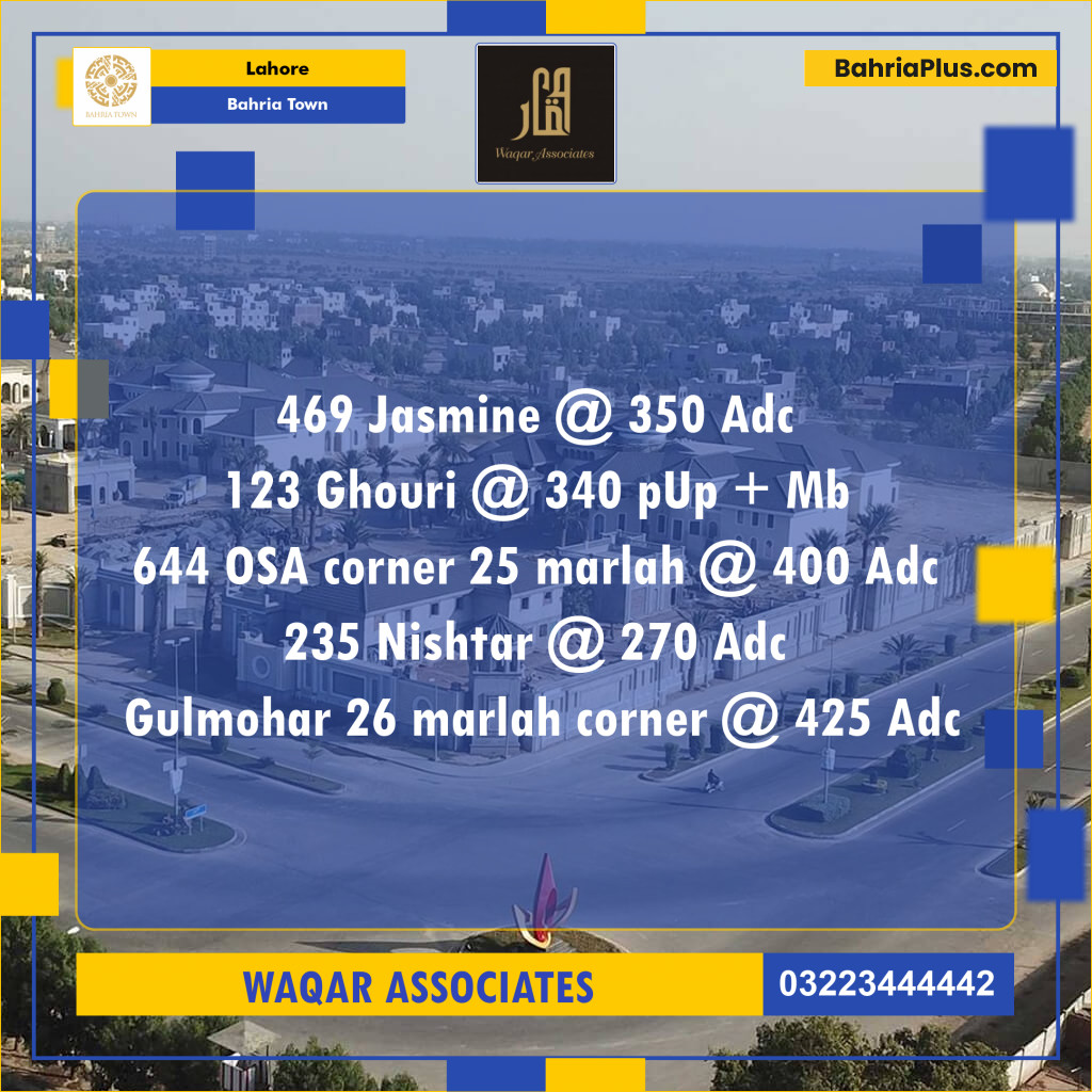 Residential Plot for Sale in Sector C - Jasmine Block -  Bahria Town, Lahore - (BP-129112)