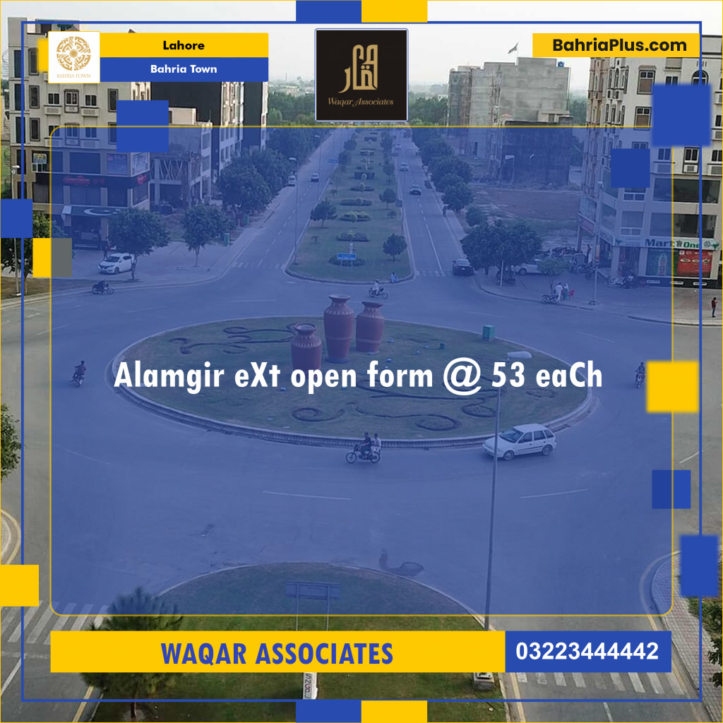 Residential Plot for Sale in Sector F - Alamgir Block -  Bahria Town, Lahore - (BP-129131)