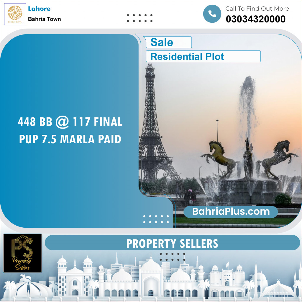 Residential Plot for Sale in Sector D - BB Block -  Bahria Town, Lahore - (BP-129208)