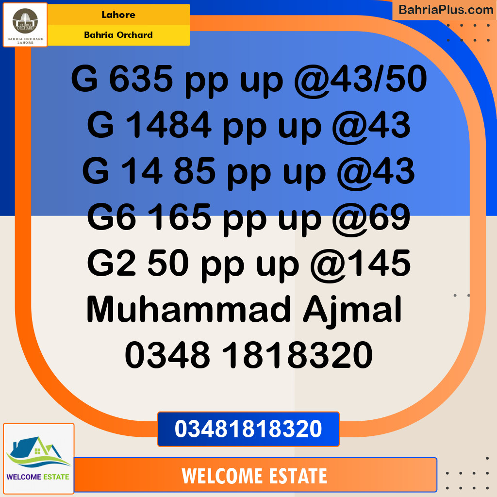Residential Plot for Sale in Phase 2 - G Block -  Bahria Orchard, Lahore - (BP-129263)
