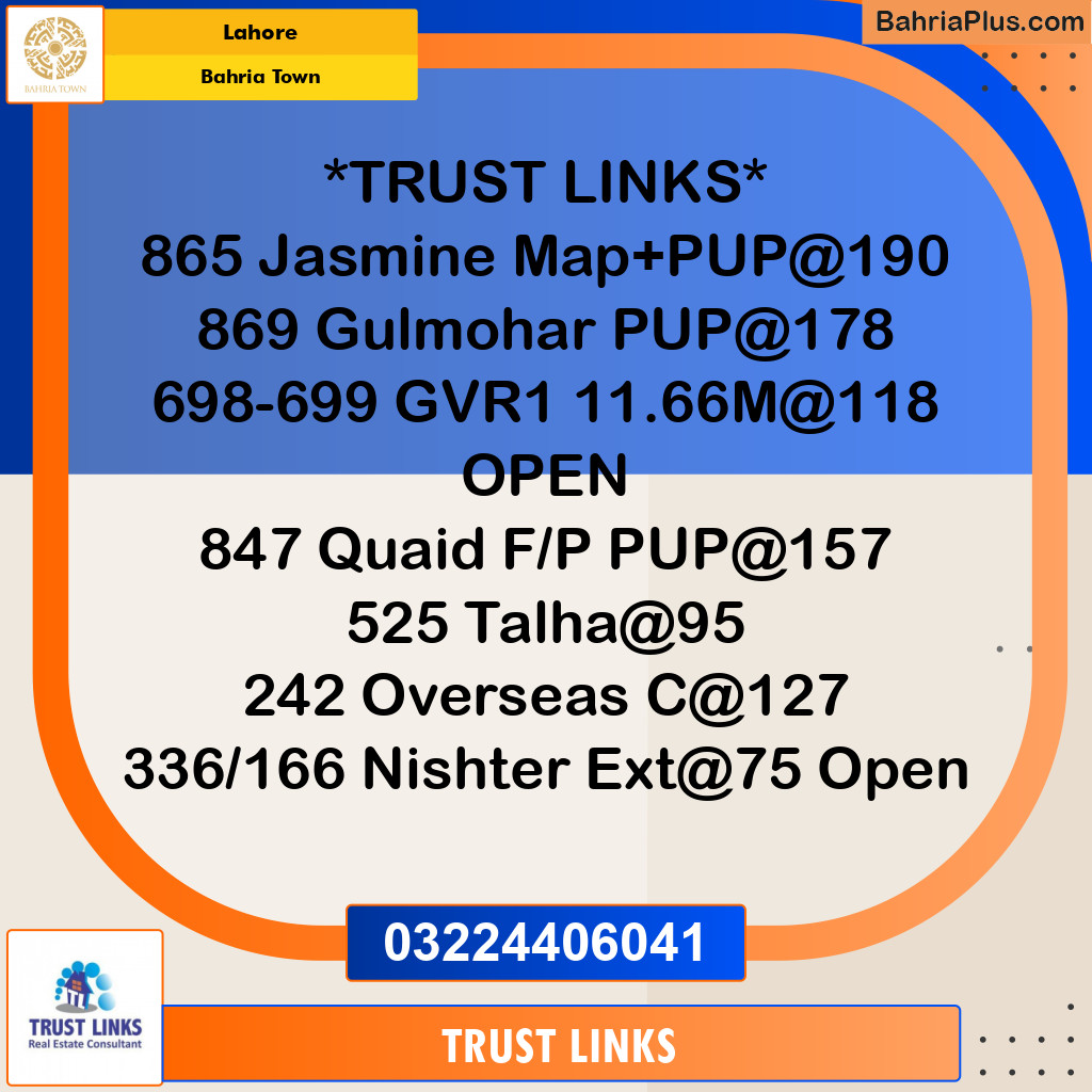 Residential Plot for Sale in Sector C - Jasmine Block -  Bahria Town, Lahore - (BP-129285)