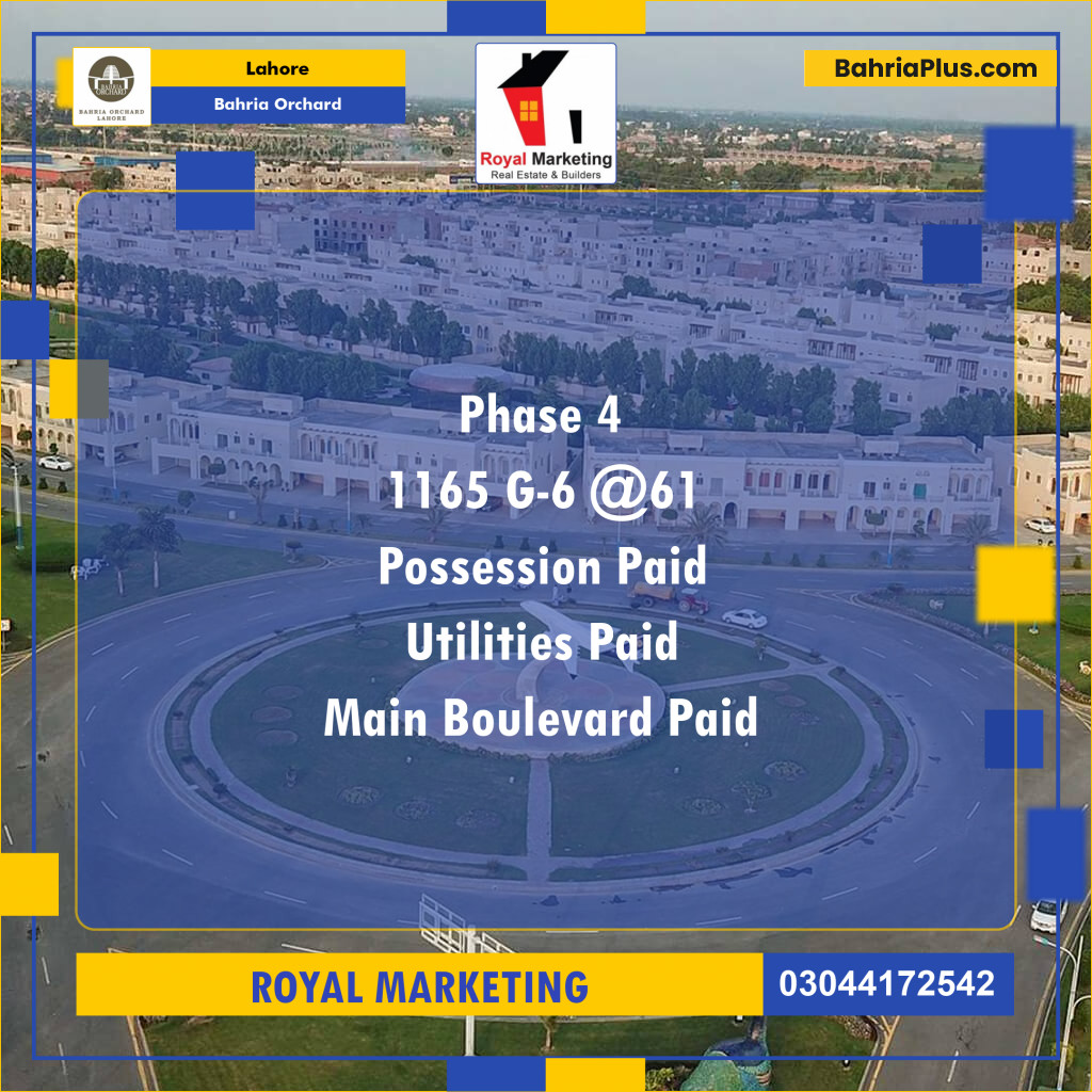 Residential Plot for Sale in Phase 4 - G6 Block -  Bahria Orchard, Lahore - (BP-129295)