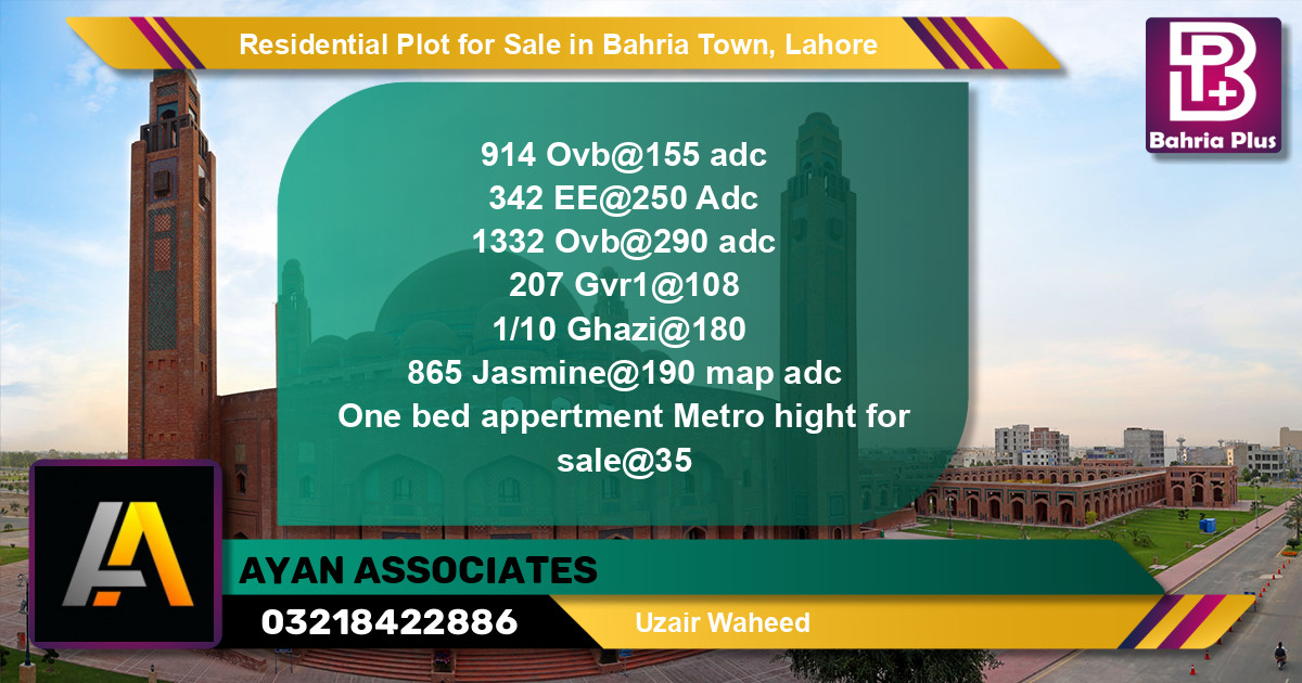 Residential Plot for Sale in Bahria Town, Lahore - (BP-129336)