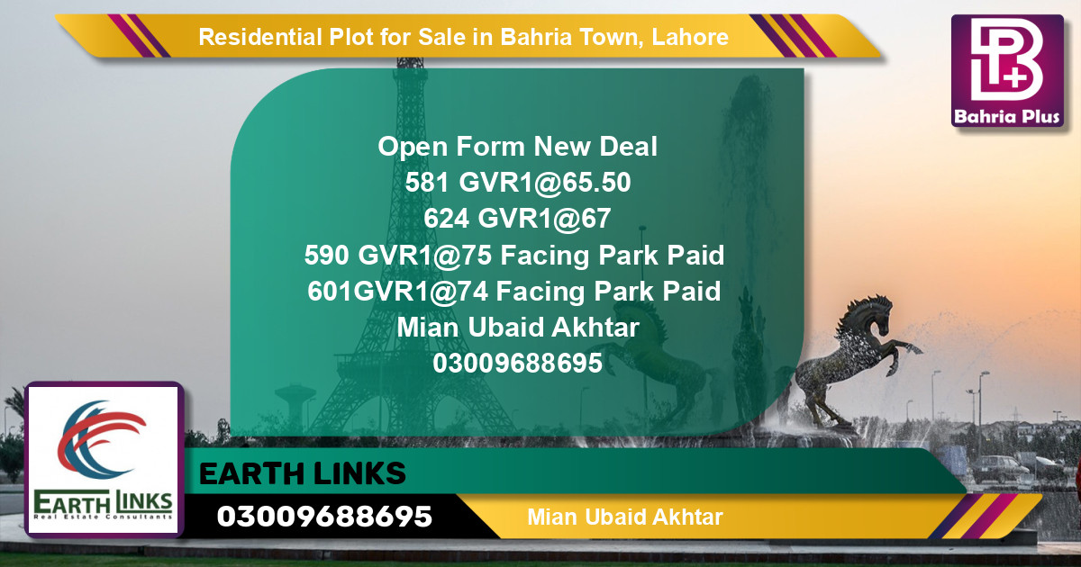 Residential Plot for Sale in Bahria Town, Lahore - (BP-129340)