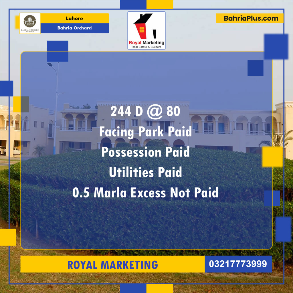 Residential Plot for Sale in Bahria Orchard, Lahore - (BP-129345)