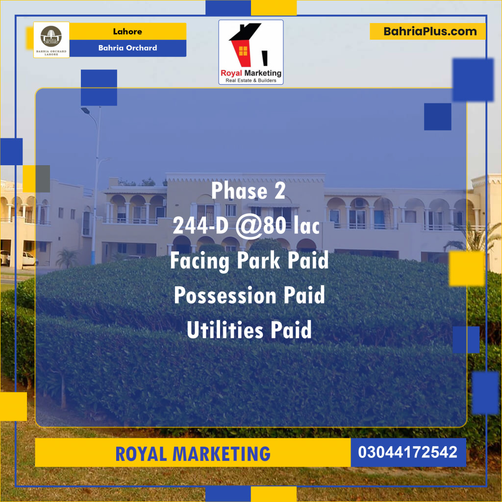 Residential Plot for Sale in Bahria Orchard, Lahore - (BP-129351)