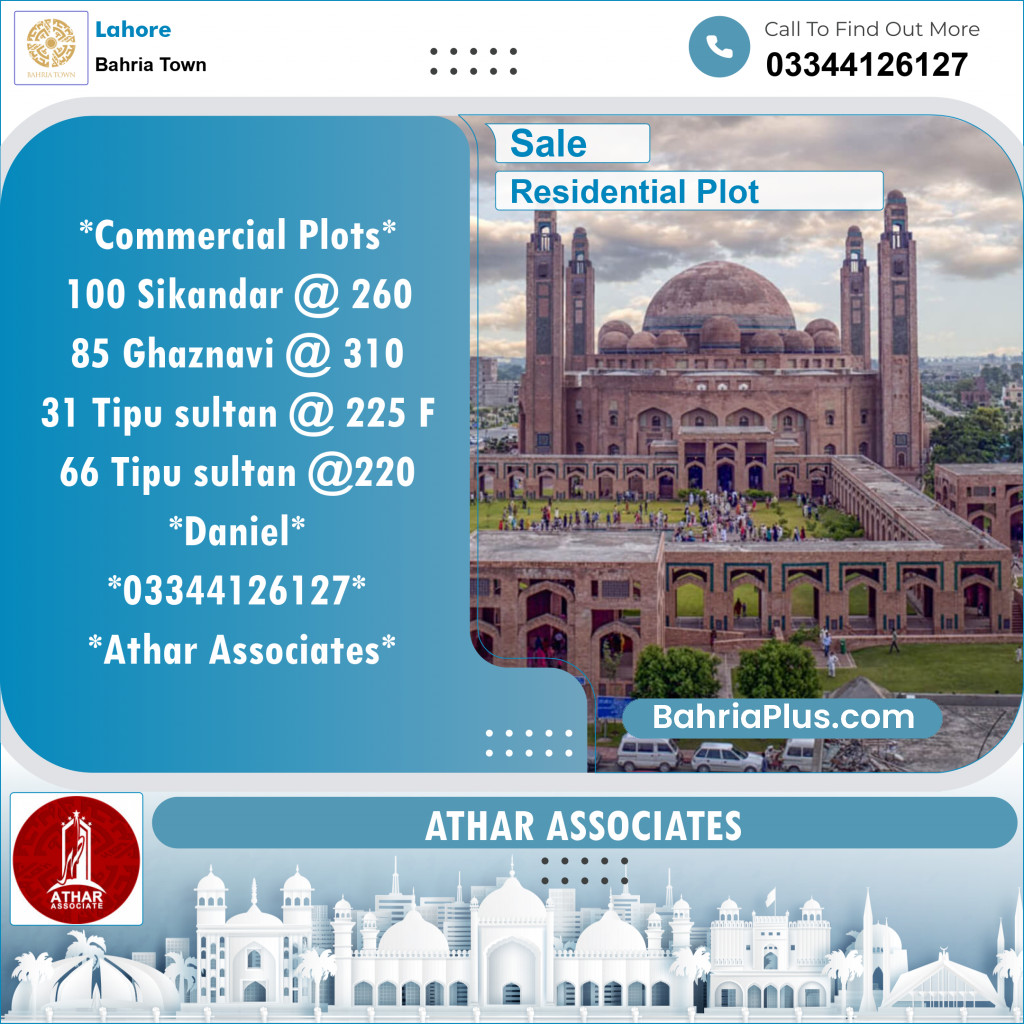 Residential Plot for Sale in Bahria Town, Lahore - (BP-129362)