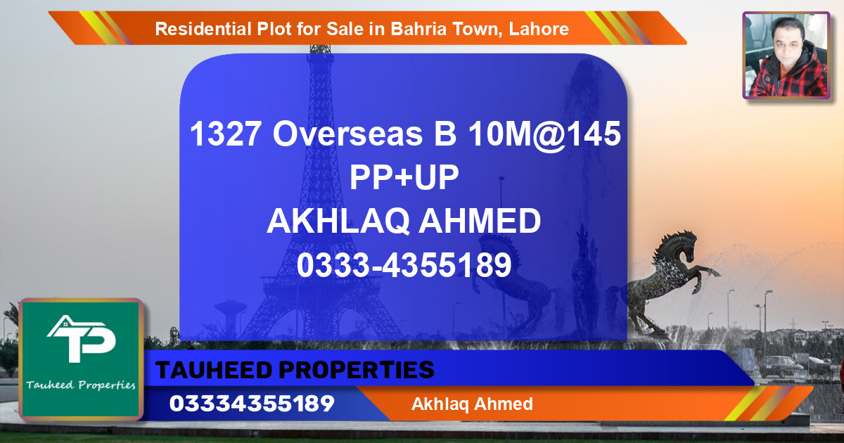 Residential Plot for Sale in Bahria Town, Lahore - (BP-129372)