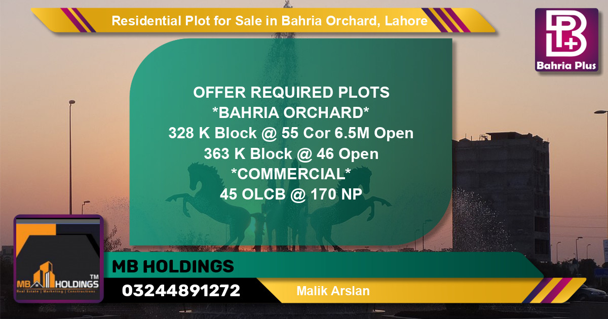Residential Plot for Sale in Bahria Orchard, Lahore - (BP-129387)