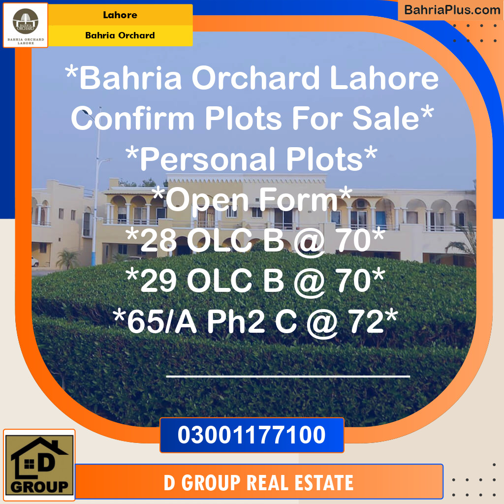 Residential Plot for Sale in Bahria Orchard, Lahore - (BP-129391)