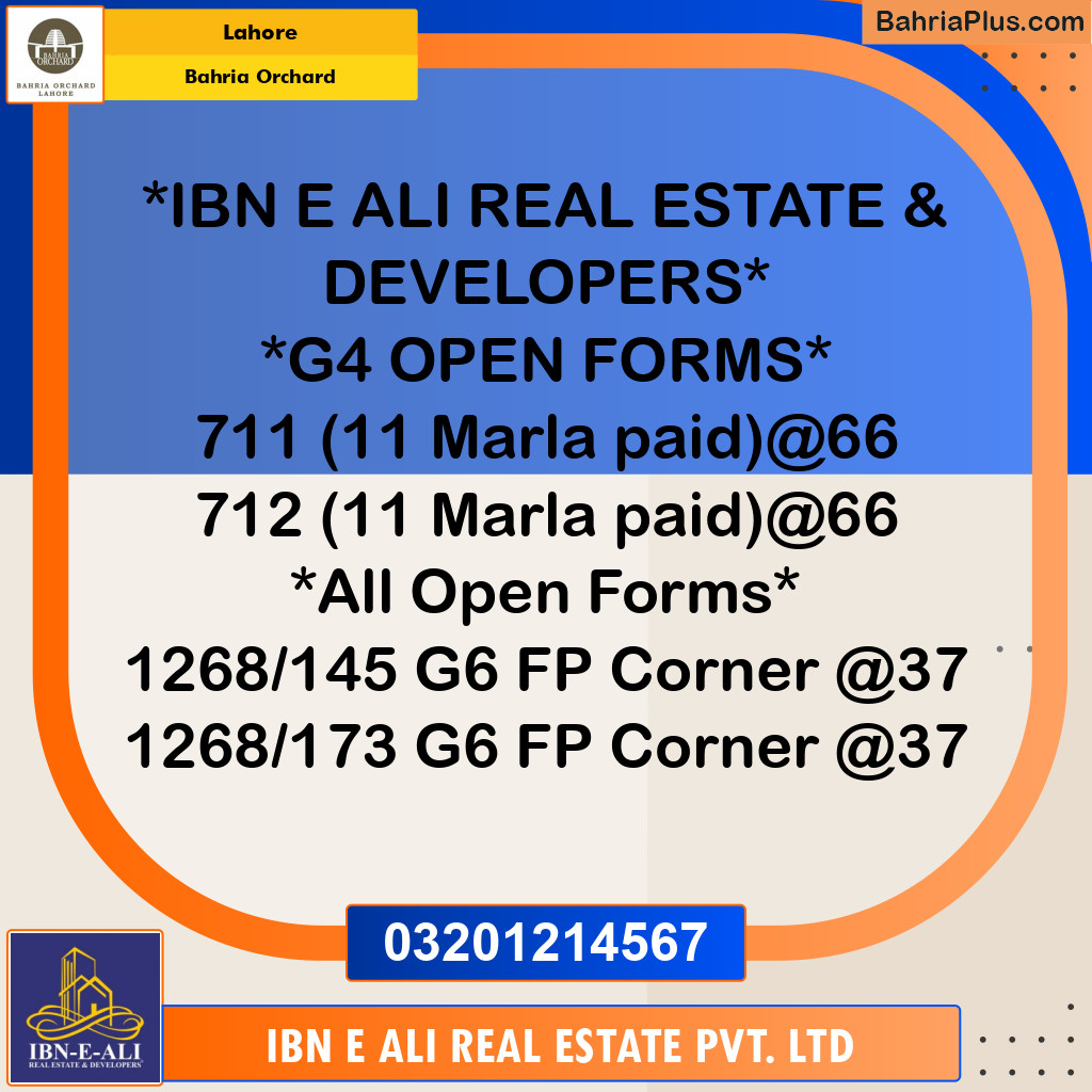 Residential Plot for Sale in Bahria Orchard, Lahore - (BP-129393)