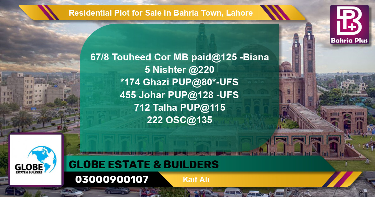 Residential Plot for Sale in Bahria Town, Lahore - (BP-129426)