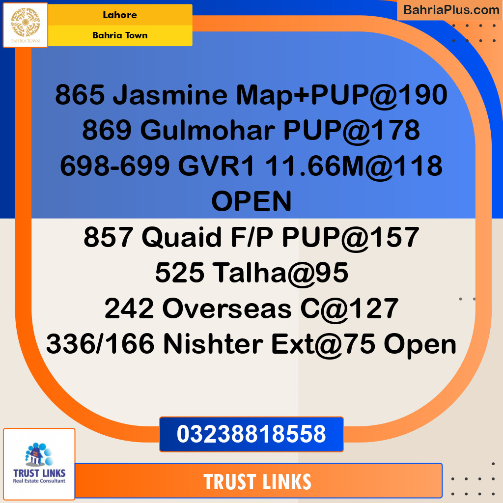 Residential Plot for Sale in Bahria Town, Lahore - (BP-129429)