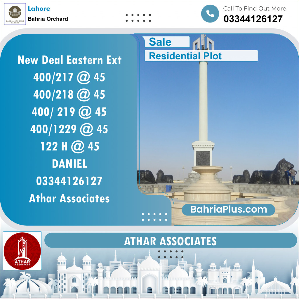Residential Plot for Sale in Bahria Orchard, Lahore - (BP-129439)