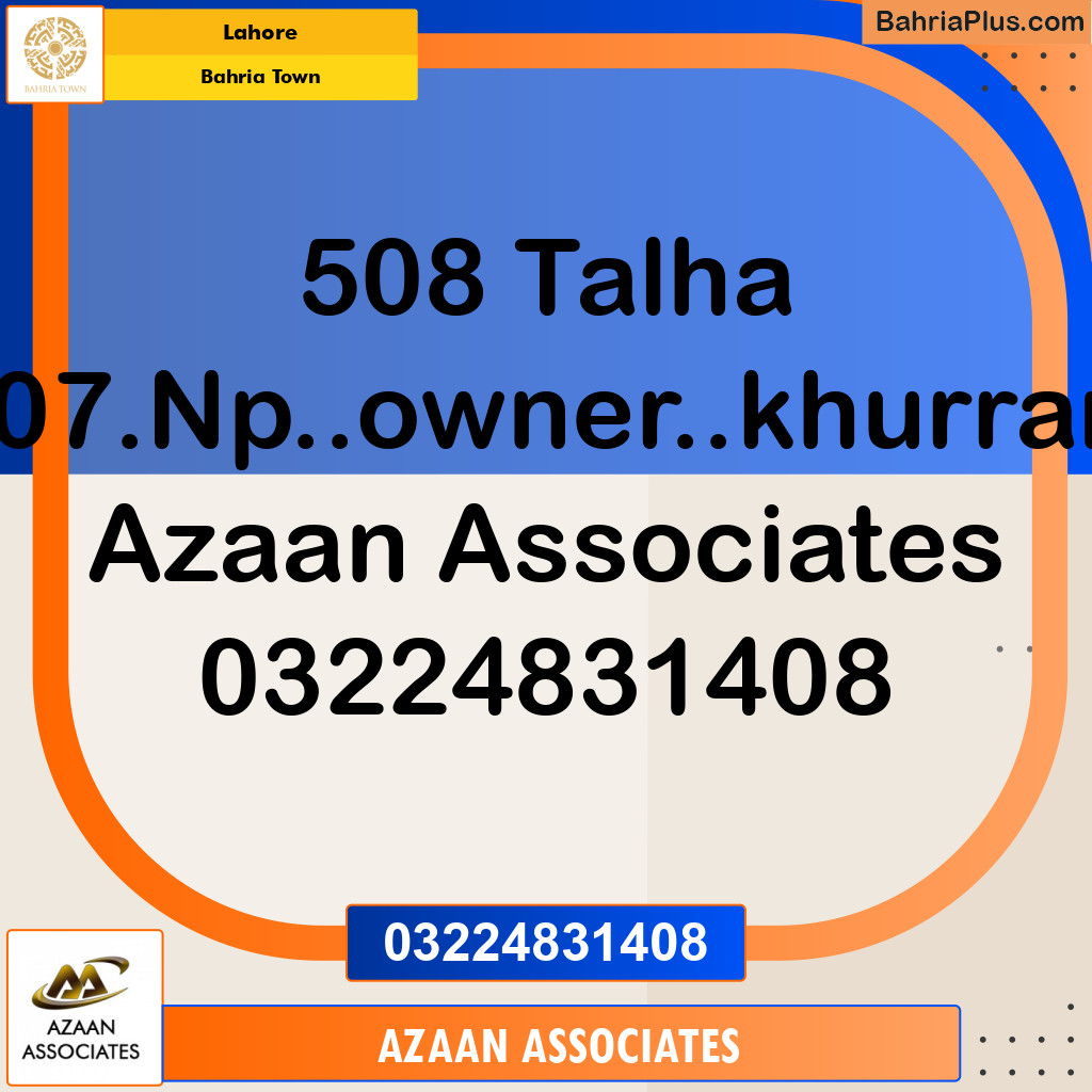 Residential Plot for Sale in Bahria Town, Lahore - (BP-129463)