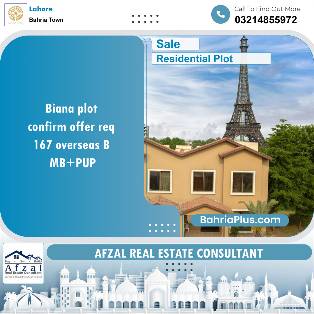 Residential Plot for Sale in Bahria Town, Lahore - (BP-129467)
