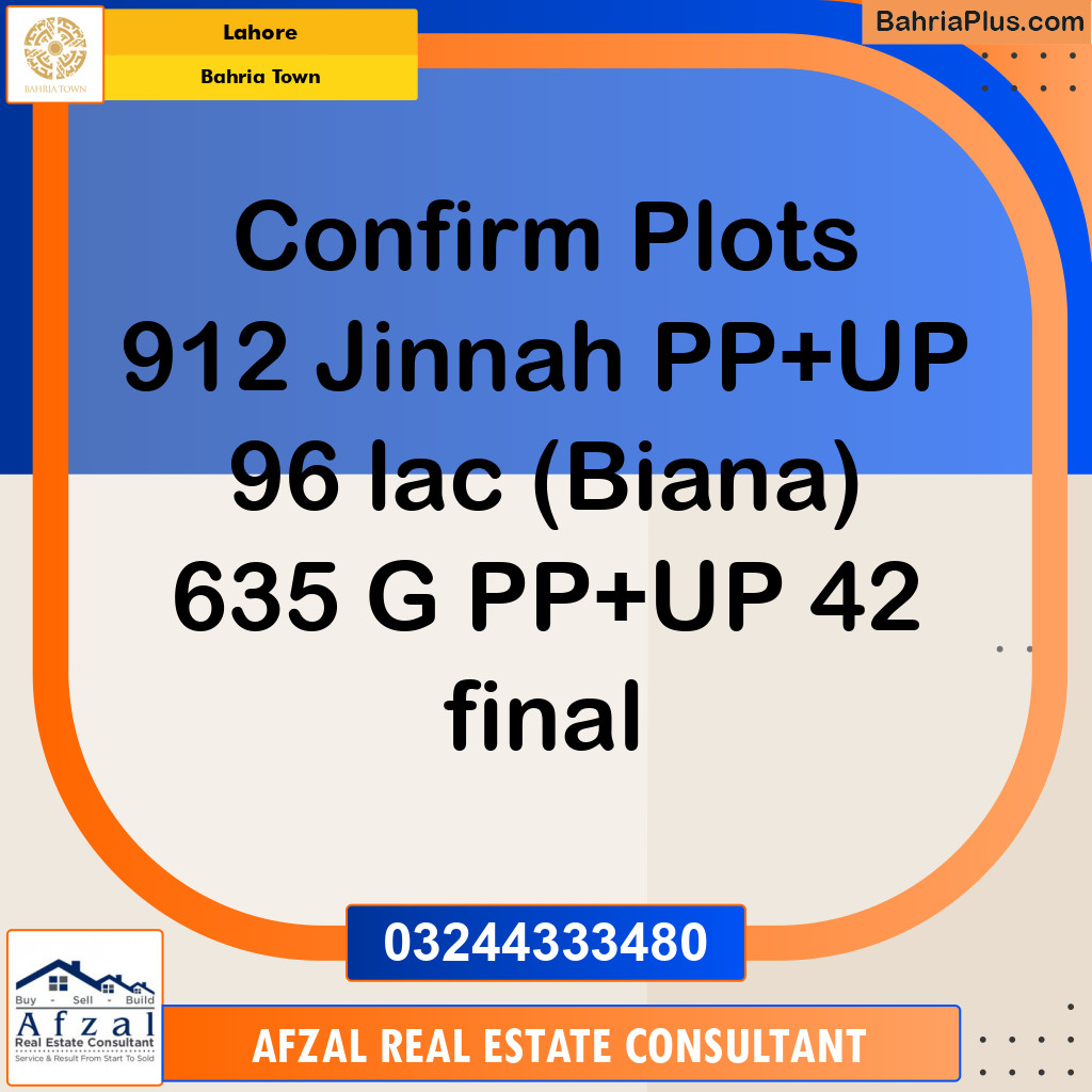 Residential Plot for Sale in Bahria Town, Lahore - (BP-129483)