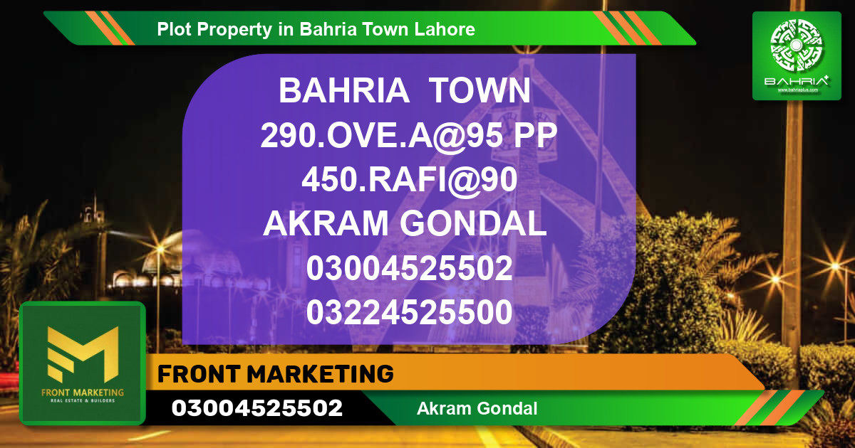 Residential Plot for Sale in Bahria Town, Lahore - (BP-1295)