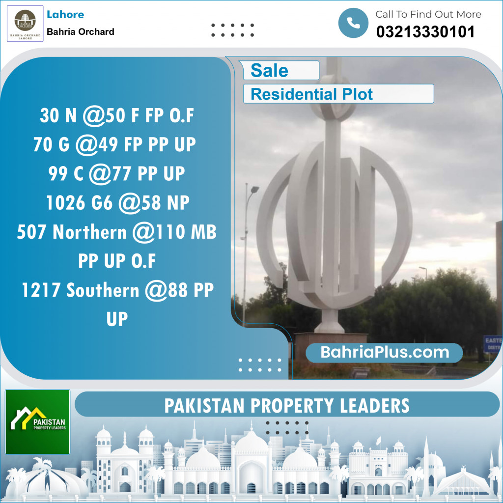 Residential Plot for Sale in Phase 2 - N Block -  Bahria Orchard, Lahore - (BP-129518)