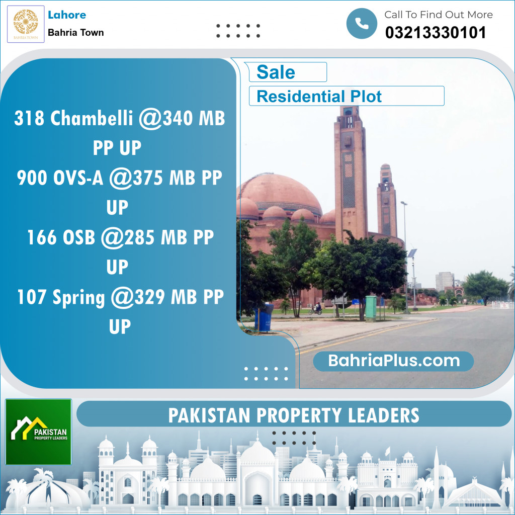 Residential Plot for Sale in Bahria Town, Lahore - (BP-129522)