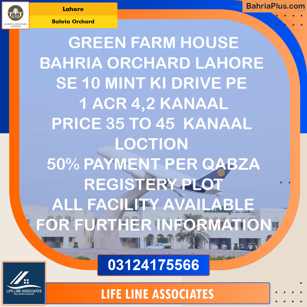 Residential Plot for Sale in Bahria Orchard, Lahore - (BP-129540)