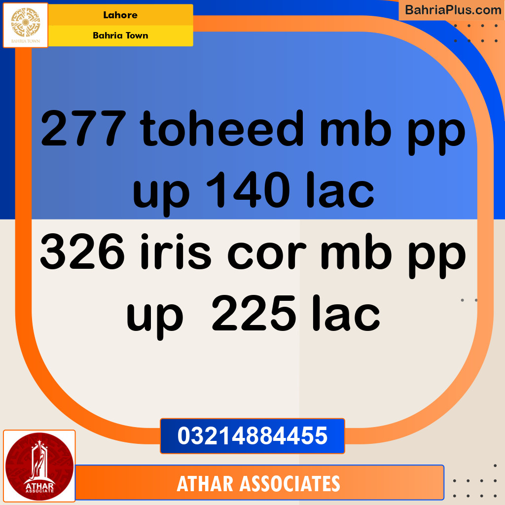 Residential Plot for Sale in Bahria Town, Lahore - (BP-129560)