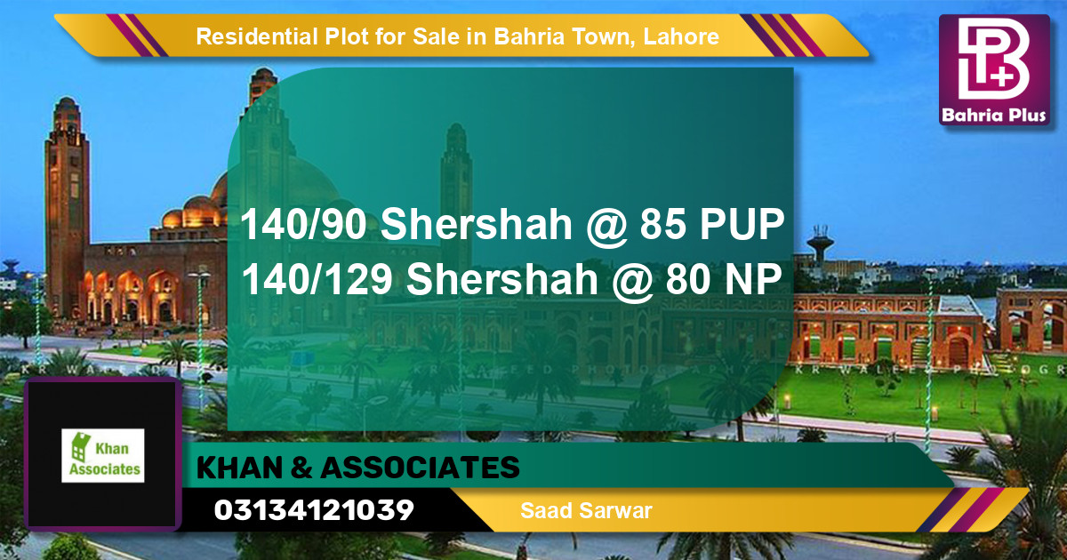 Residential Plot for Sale in Bahria Town, Lahore - (BP-129603)