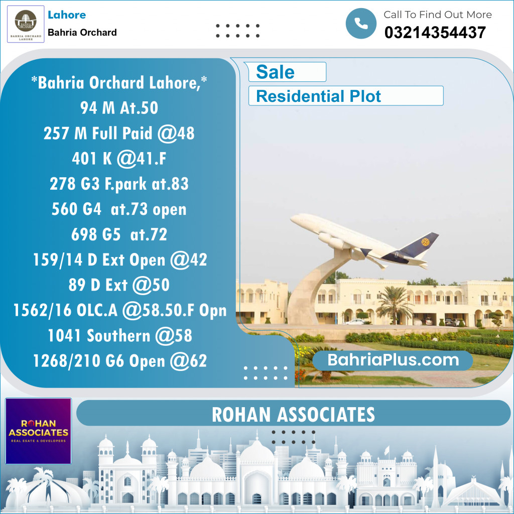 Residential Plot for Sale in Bahria Orchard, Lahore - (BP-129611)
