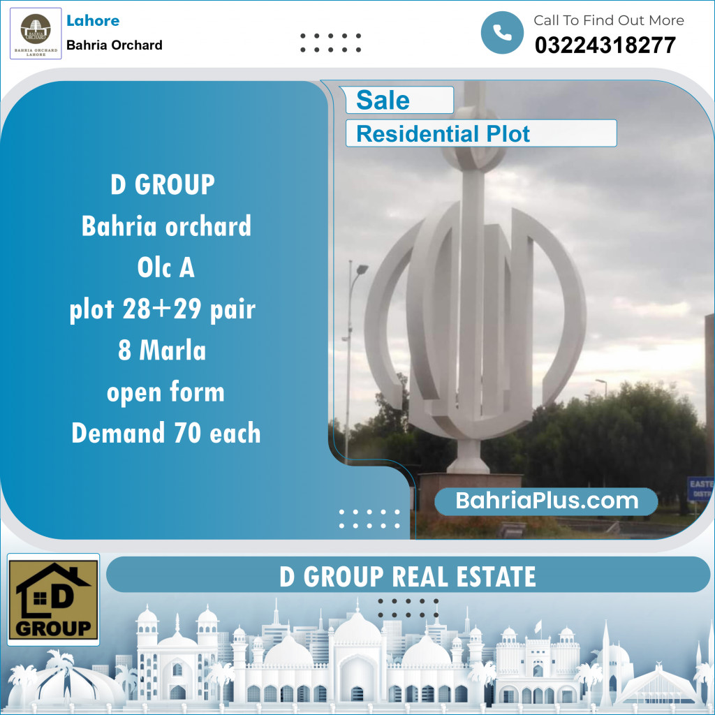 Residential Plot for Sale in Bahria Orchard, Lahore - (BP-129634)